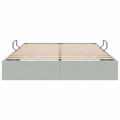 Letto con Contenitore Grigio chiaro 140 x 200 cm Velluto