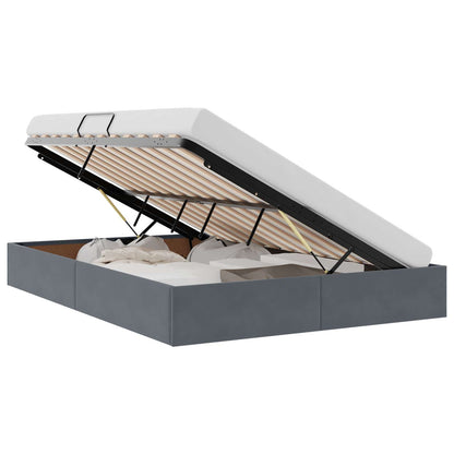 Letto con Contenitore Grigio scuro 140 x 200 cm Velluto