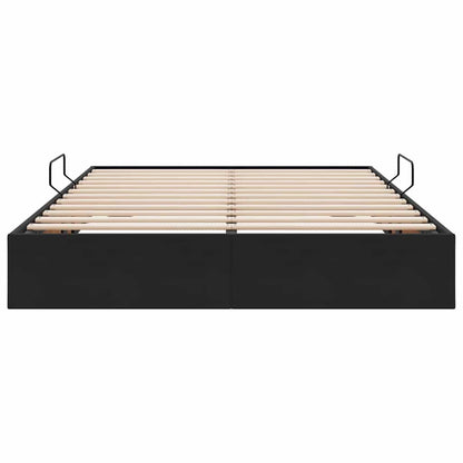 Letto con Contenitore con materasso Nero 140 x 200 cm Velluto