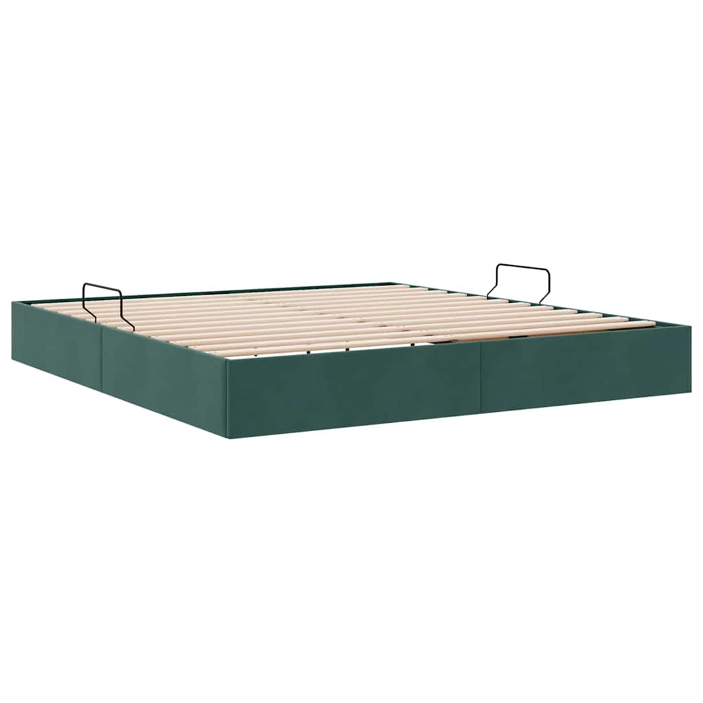 Letto con Contenitore Verde Scuro 160 x 200 cm Velluto