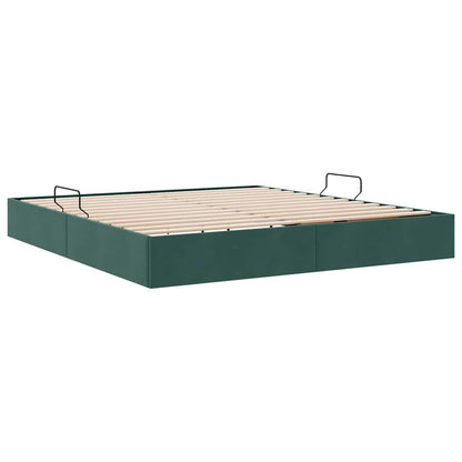 Letto con Contenitore Verde Scuro 160 x 200 cm Velluto