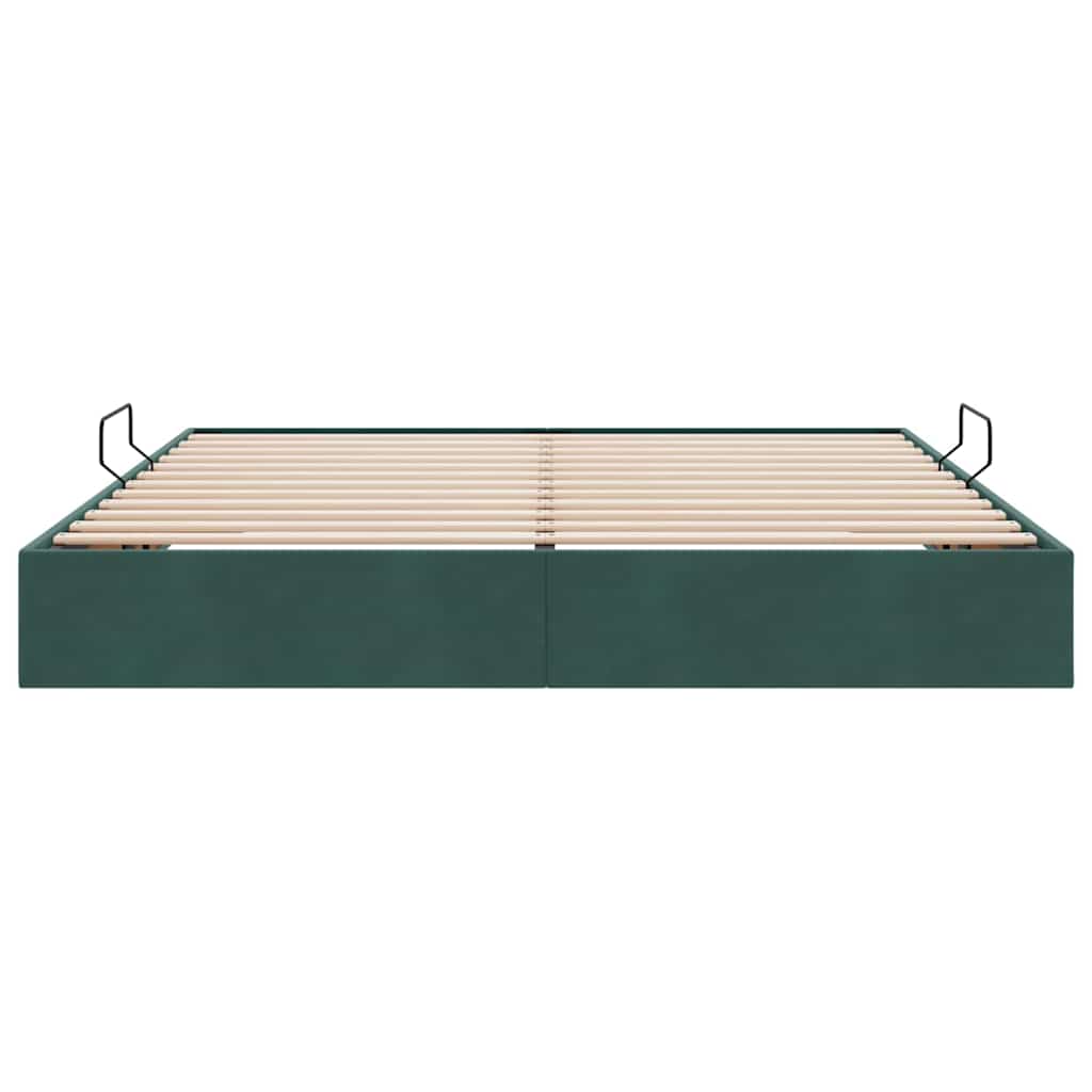 Letto con Contenitore Verde Scuro 160 x 200 cm Velluto
