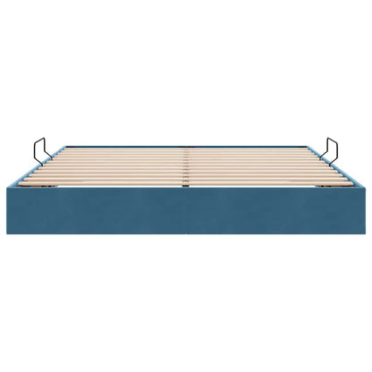 Letto con Contenitore Blu Scuro 160 x 200 cm Velluto