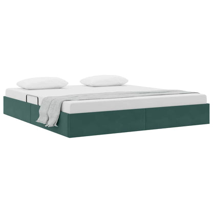 Letto con Contenitore Verde Scuro 180 x 200 cm Velluto