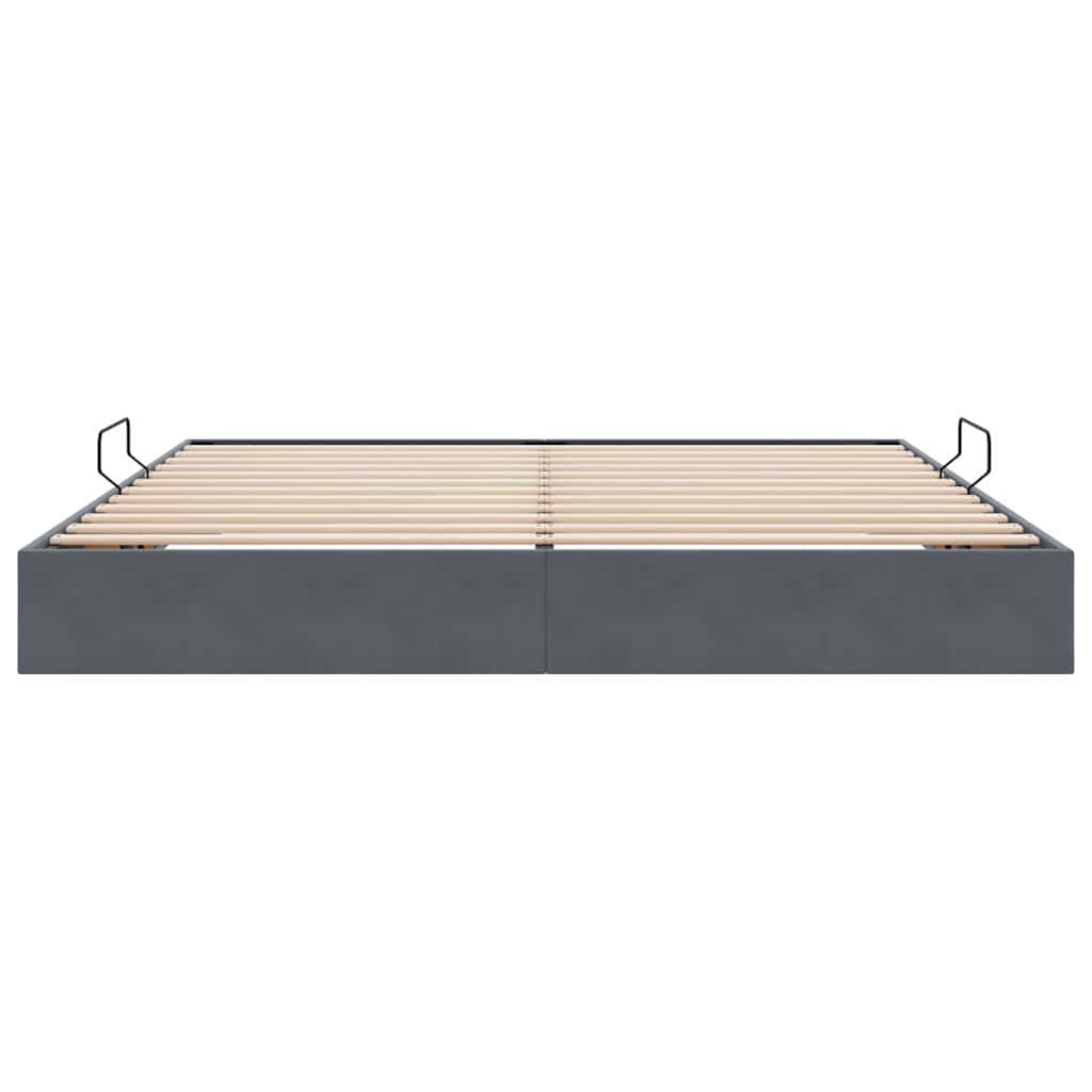 Letto con Contenitore Grigio scuro 200 x 200 cm Velluto