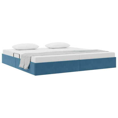 Letto con Contenitore Blu Scuro 200 x 200 cm Velluto