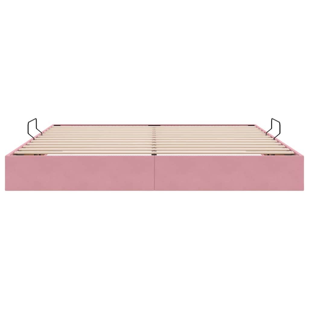 Letto con Contenitore con materasso Rosa 200 x 200 cm Velluto