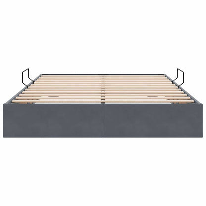 Letto con Contenitore Grigio Scuro 135 x 190 cm Velluto | homemem39