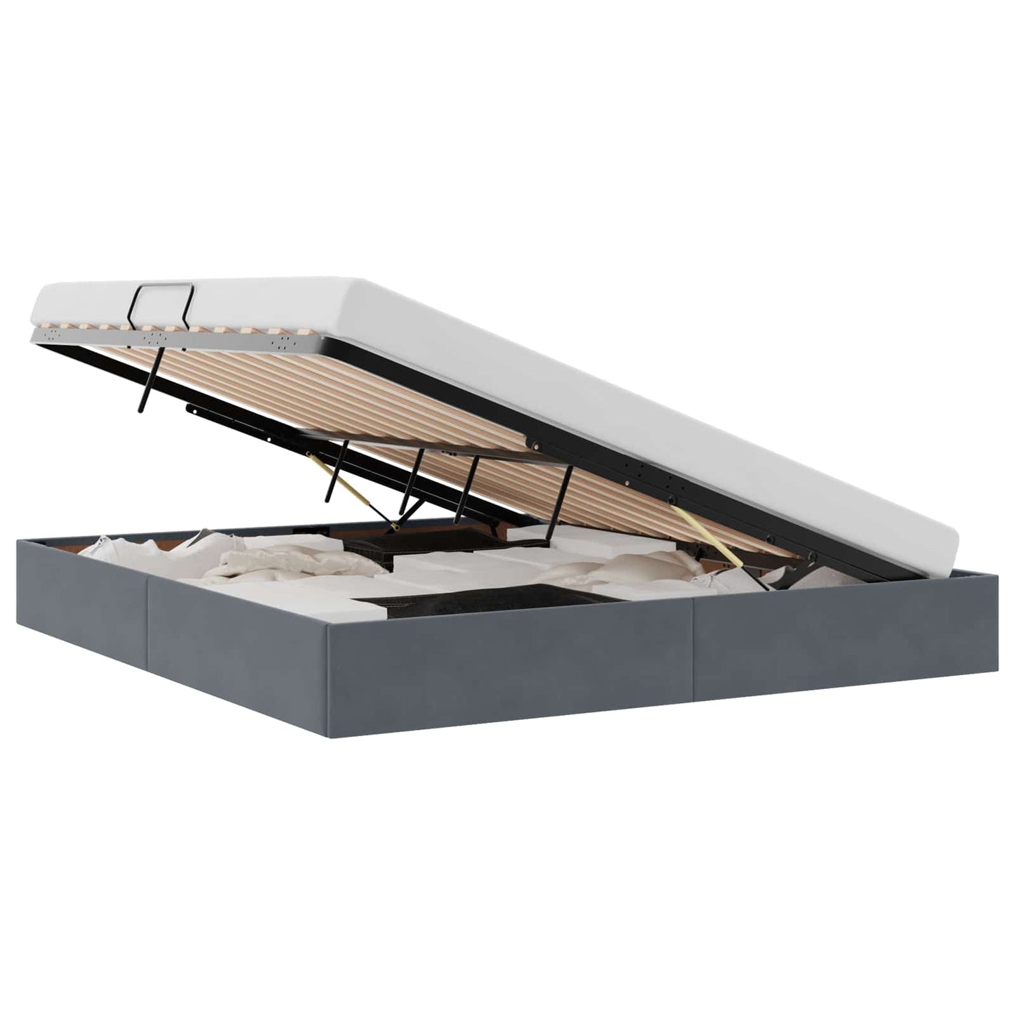 Letto con Contenitore Grigio Scuro 180 x 200 cm Velluto | homemem39