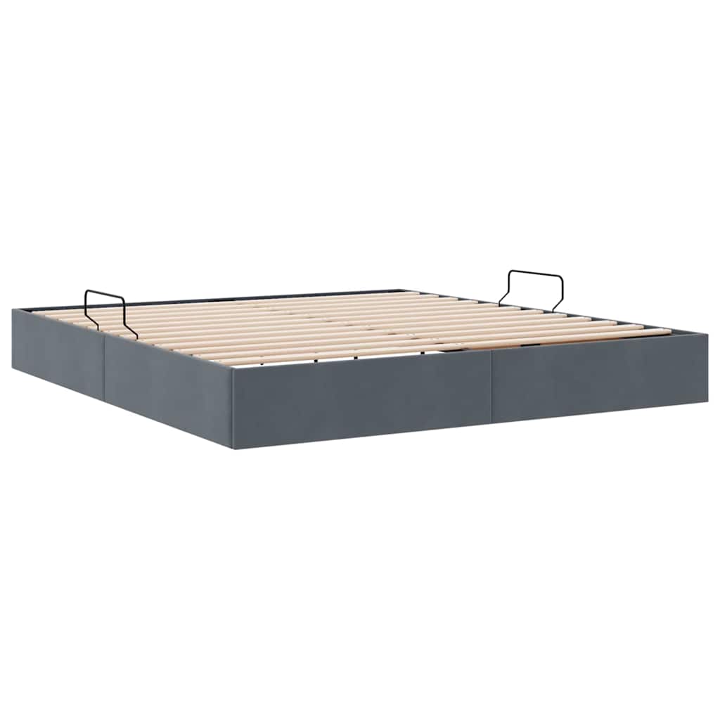 Letto con Contenitore Grigio Scuro 180 x 200 cm Velluto | homemem39