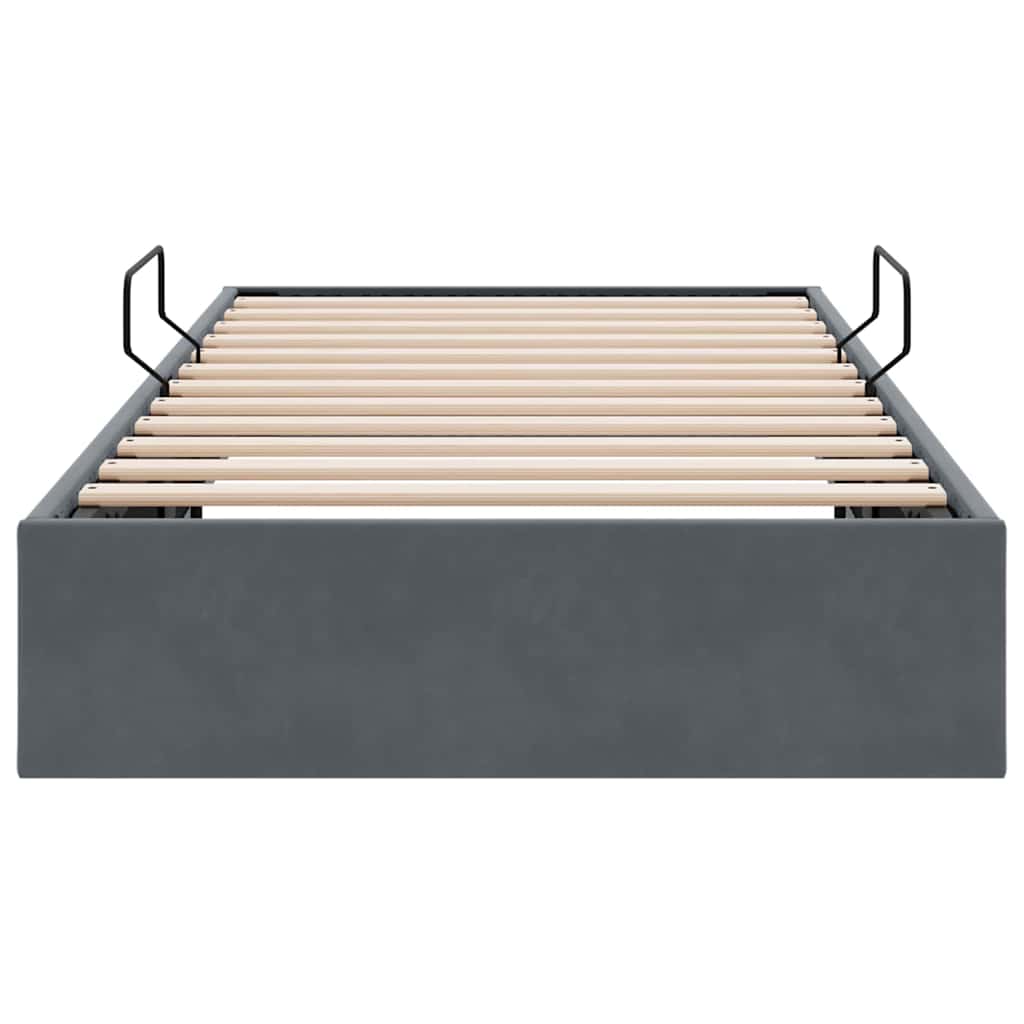 Letto con Contenitore Grigio Scuro 100 x 190 cm Velluto | homemem39