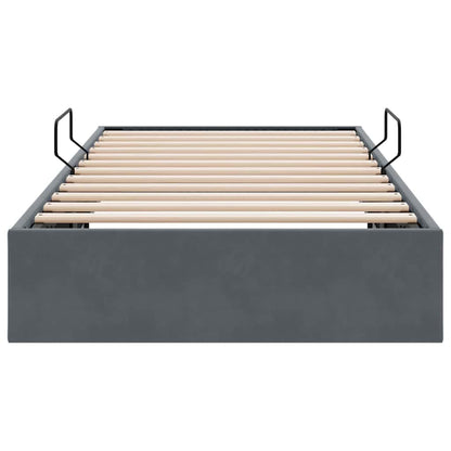Letto con Contenitore Grigio Scuro 100 x 190 cm Velluto | homemem39