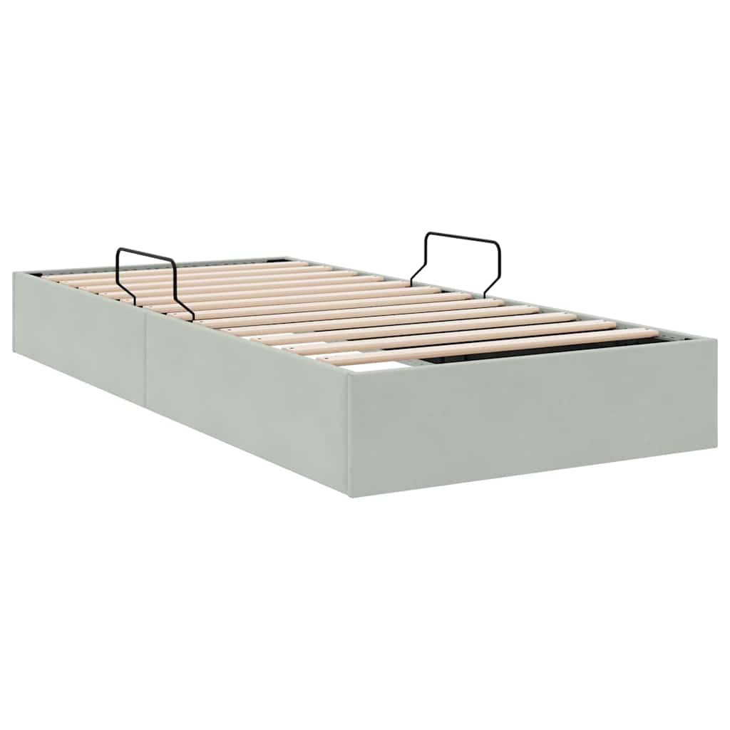 Letto con Contenitore Grigio Chiaro 100 x 203 cm Velluto | homemem39