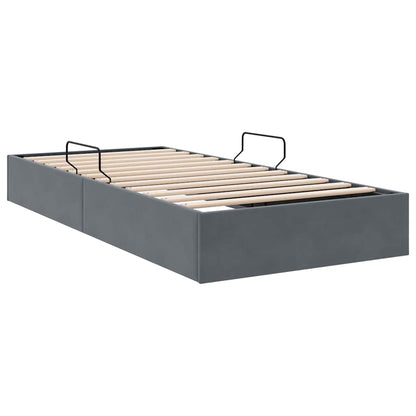 Letto con Contenitore Grigio Scuro 100 x 203 cm Velluto | homemem39