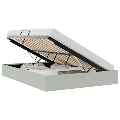Letto con Contenitore Grigio Chiaro 137 x 190 cm Velluto