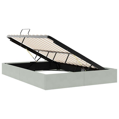 Letto con Contenitore Grigio Chiaro 137 x 190 cm Velluto
