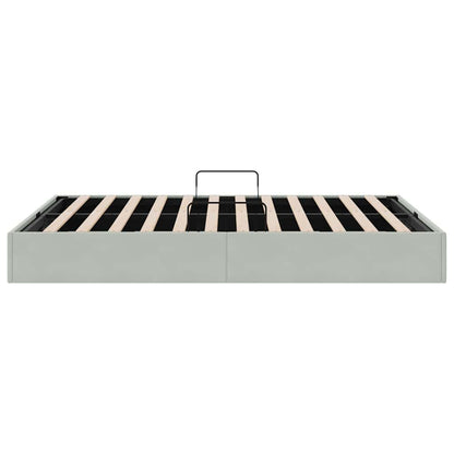 Letto con Contenitore Grigio Chiaro 137 x 190 cm Velluto | homemem39