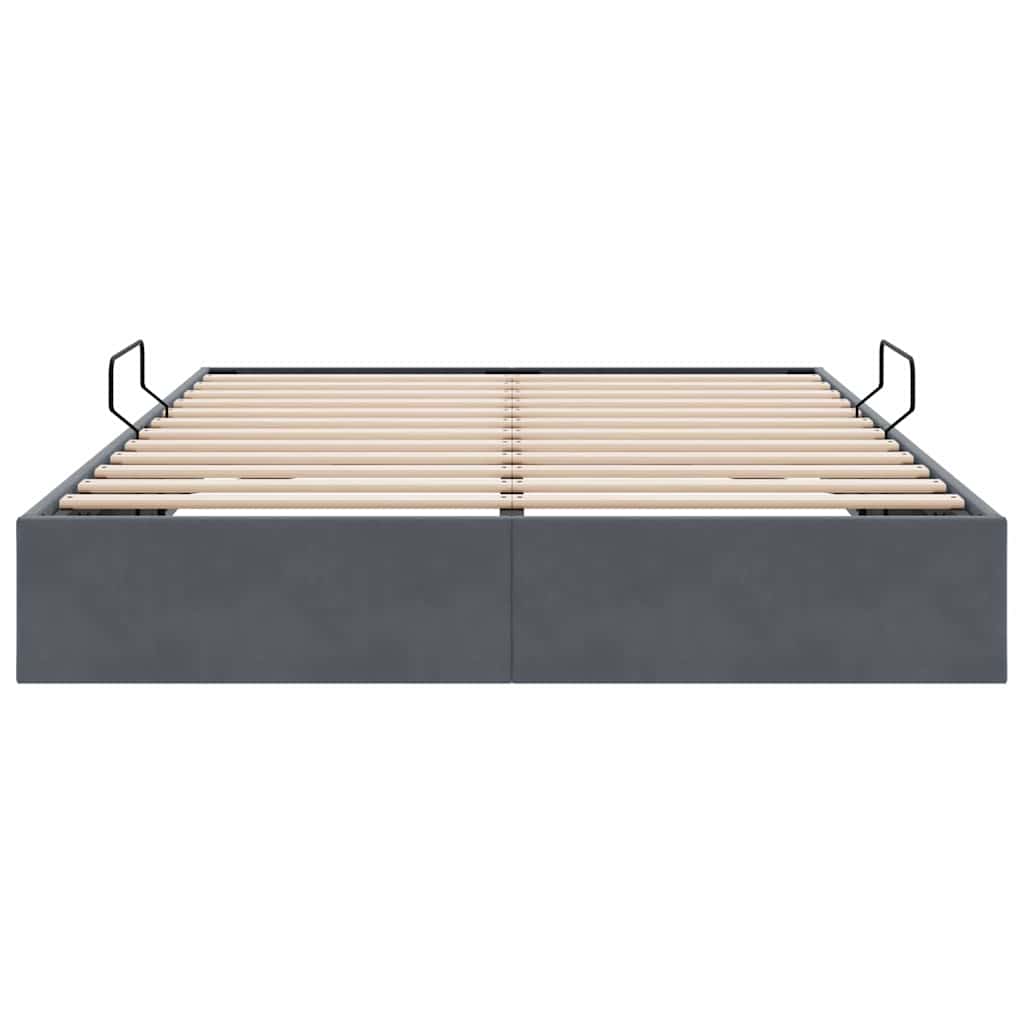 Letto con Contenitore Grigio Scuro 137 x 190 cm Velluto | homemem39