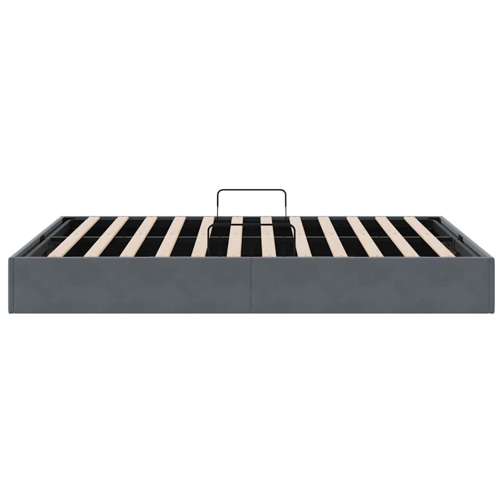 Letto con Contenitore Grigio Scuro 153 x 203 cm Velluto | homemem39