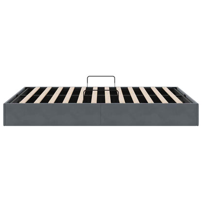 Letto con Contenitore Grigio Scuro 153 x 203 cm Velluto | homemem39