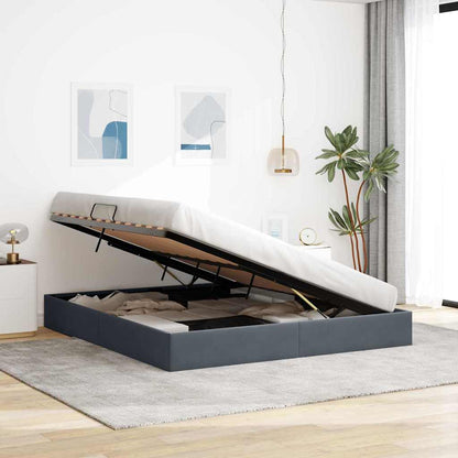 Letto con Contenitore Grigio Scuro 193 x 203 cm Velluto