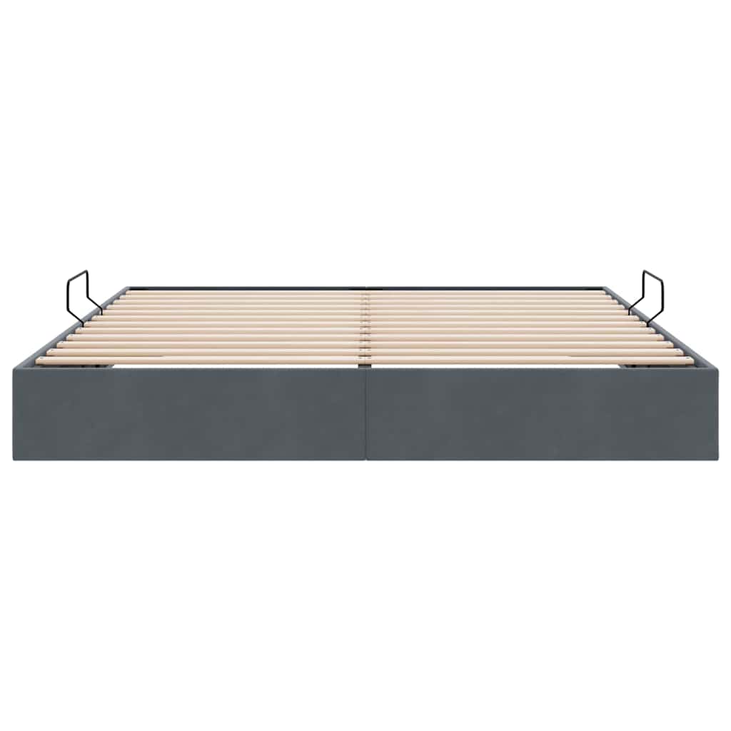 Letto con Contenitore Grigio Scuro 193 x 203 cm Velluto | homemem39