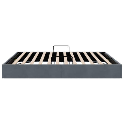 Letto con Contenitore Grigio Scuro 193 x 203 cm Velluto | homemem39