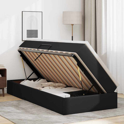 Letto con contenitore e materasso Nero 90 x 190 cm | homemem39
