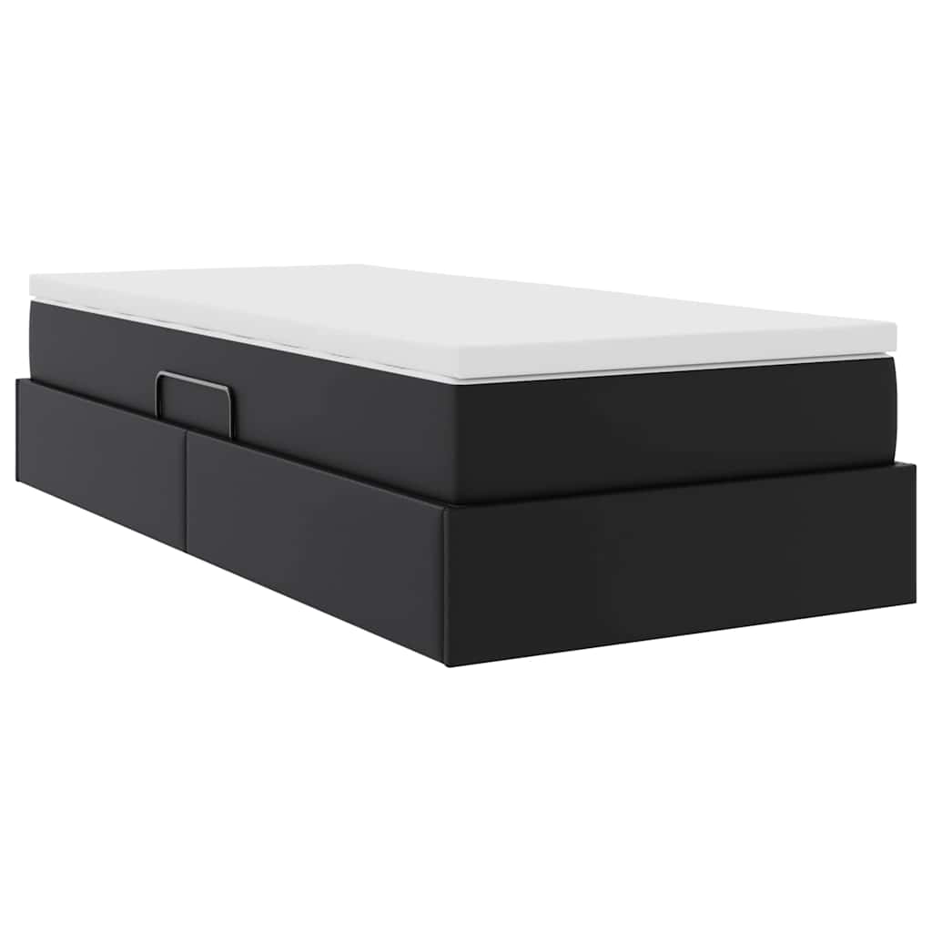 Letto con contenitore e materasso Nero 90 x 190 cm | homemem39
