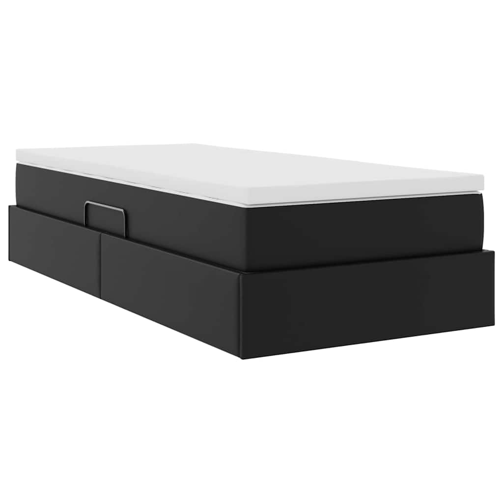 Letto con contenitore e materasso Nero 90 x 190 cm | homemem39