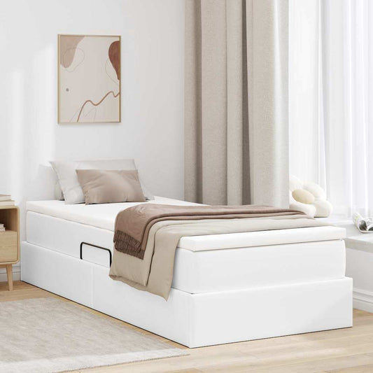 Letto con contenitore e materasso Bianco 90 x 190 cm | homemem39