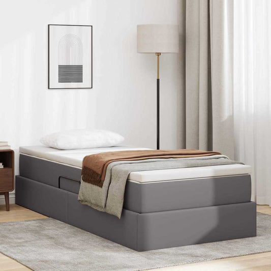 Letto con contenitore e materasso Grigio 90 x 190 cm | homemem39