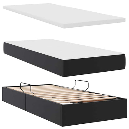 Letto con contenitore e materasso Nero 90 x 200 cm | homemem39
