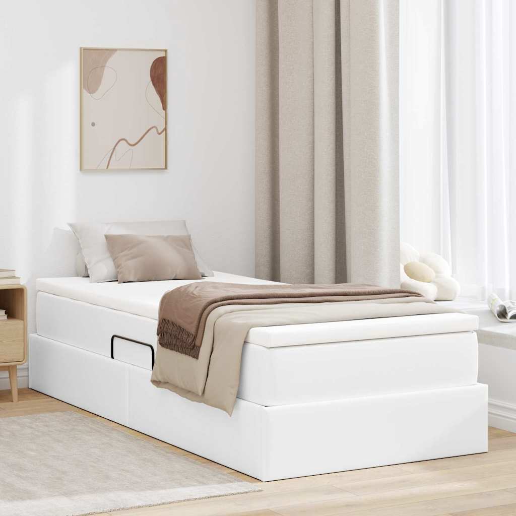 Letto con contenitore e materasso Bianco 90 x 200 cm | homemem39
