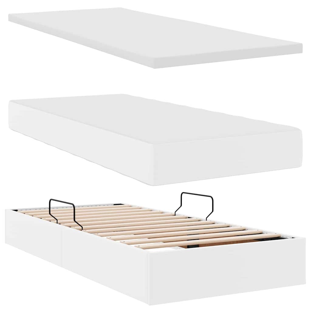Letto con contenitore e materasso Bianco 90 x 200 cm | homemem39