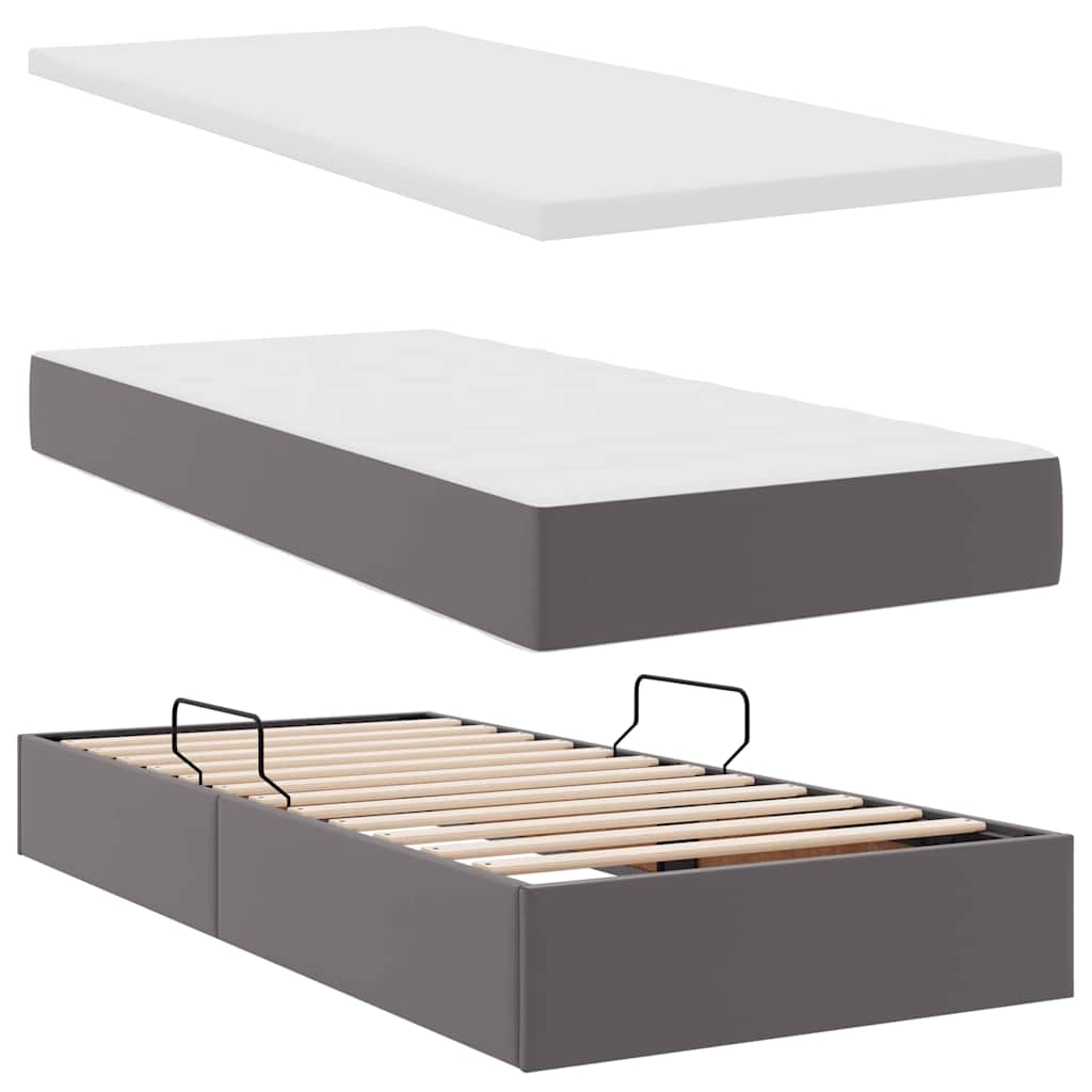Letto con contenitore e materasso Grigio 90 x 200 cm | homemem39