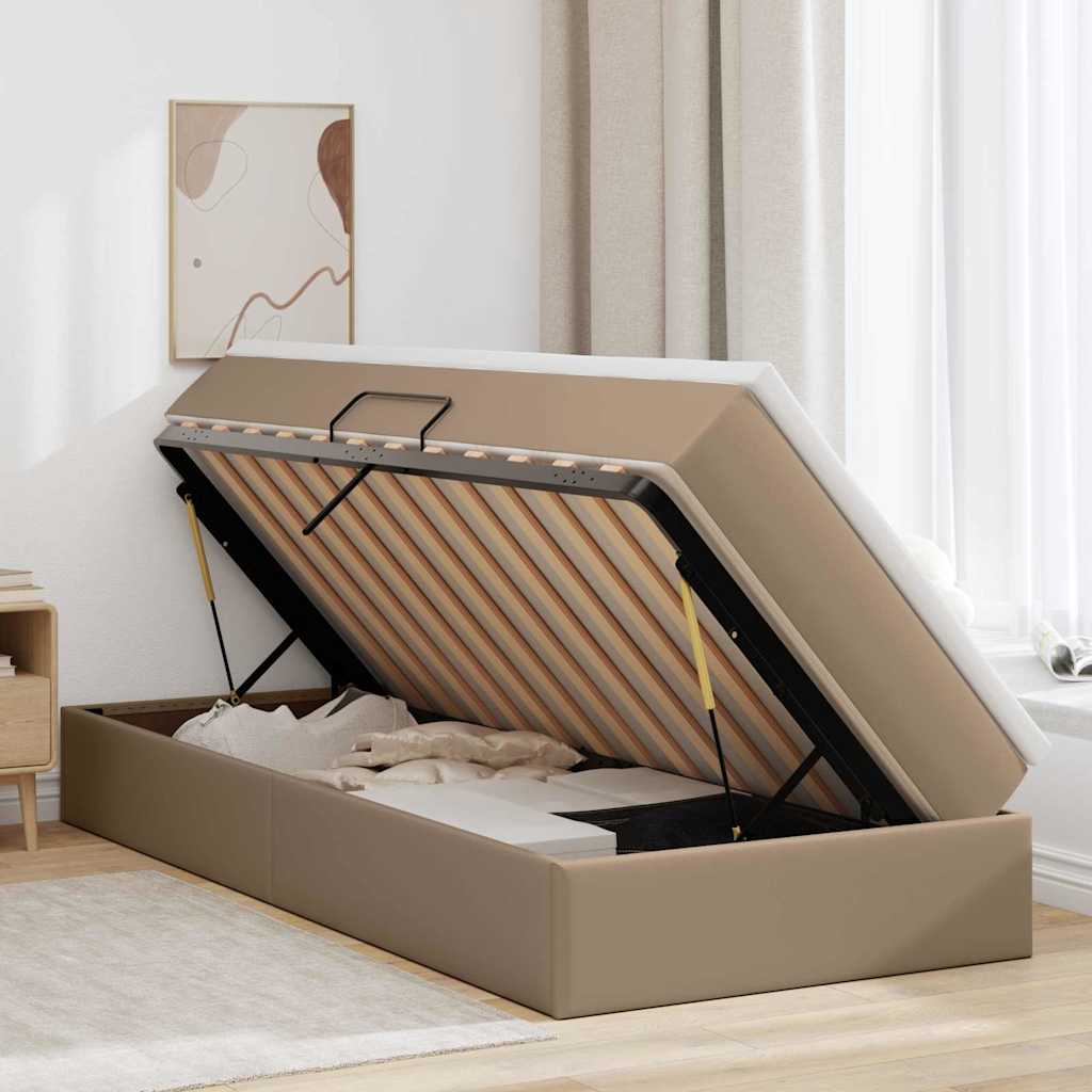Letto con contenitore e materasso Cappuccino 90 x 200 cm | homemem39
