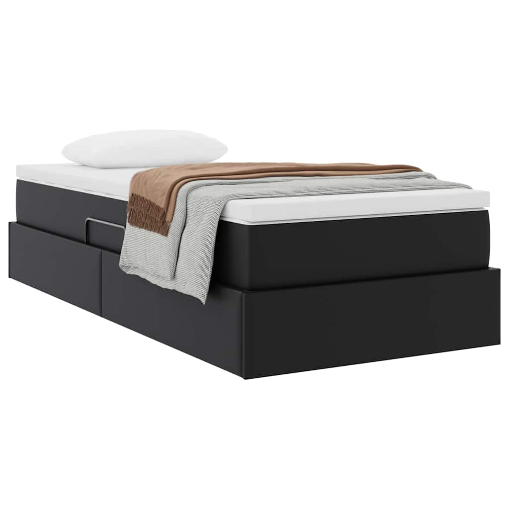 Letto con contenitore e materasso Nero 100 x 200 cm | homemem39