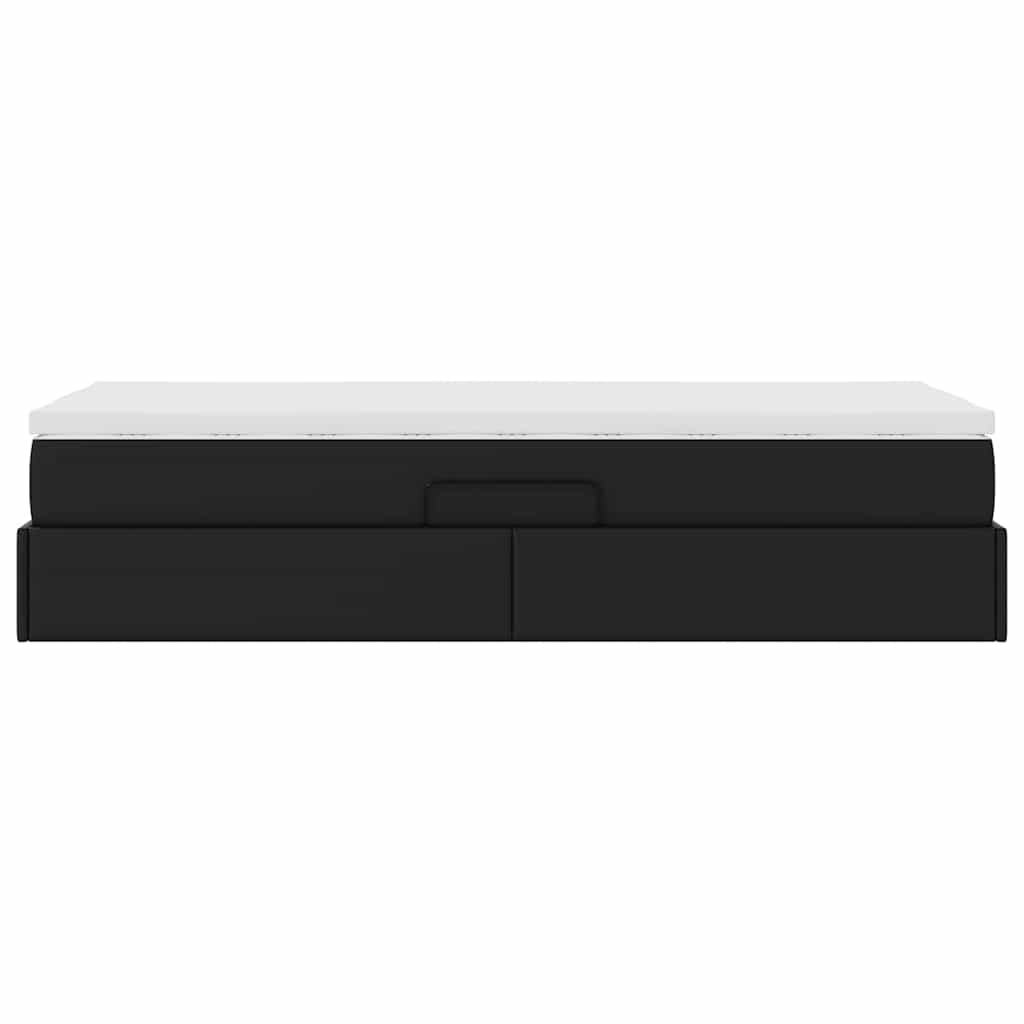 Letto con contenitore e materasso Nero 100 x 200 cm | homemem39