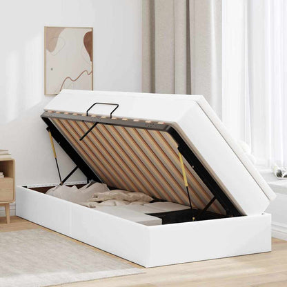 Letto con contenitore e materasso Bianco 100 x 200 cm | homemem39