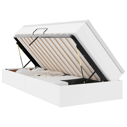Letto con contenitore e materasso Bianco 100 x 200 cm | homemem39