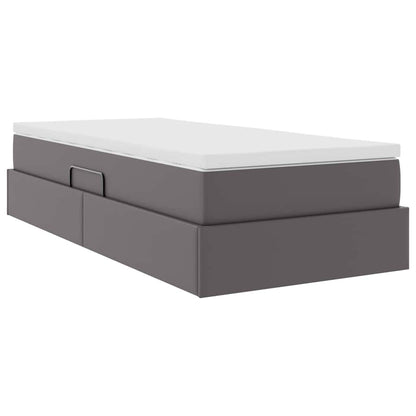 Letto con contenitore e materasso Grigio 100 x 200 cm | homemem39