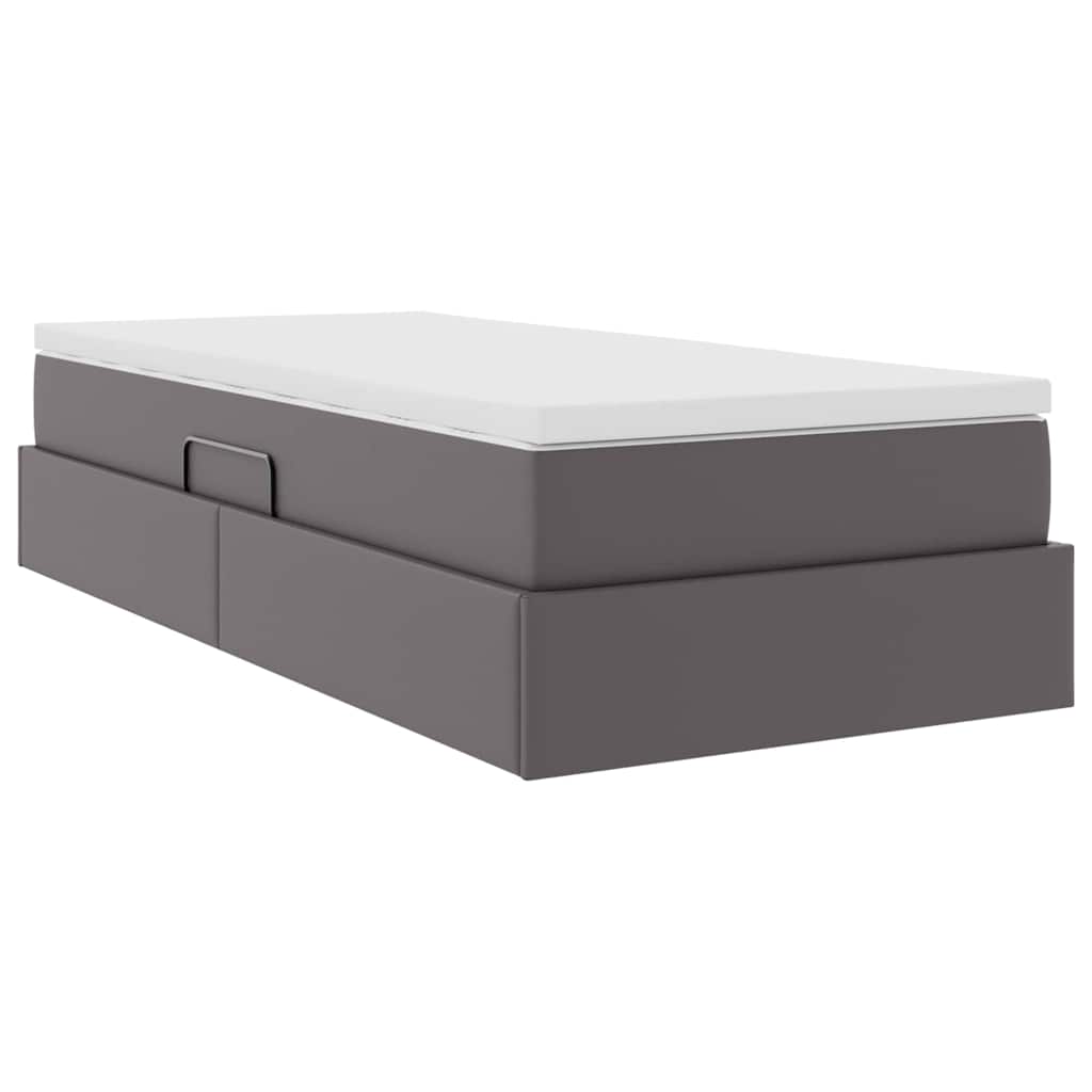 Letto con contenitore e materasso Grigio 100 x 200 cm | homemem39