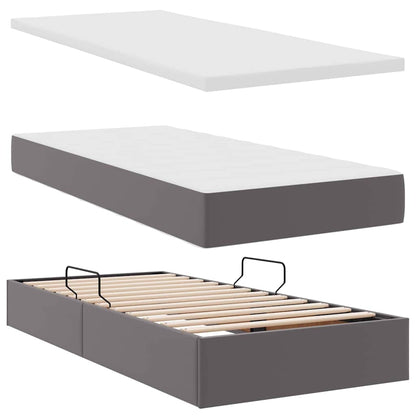 Letto con contenitore e materasso Grigio 100 x 200 cm | homemem39