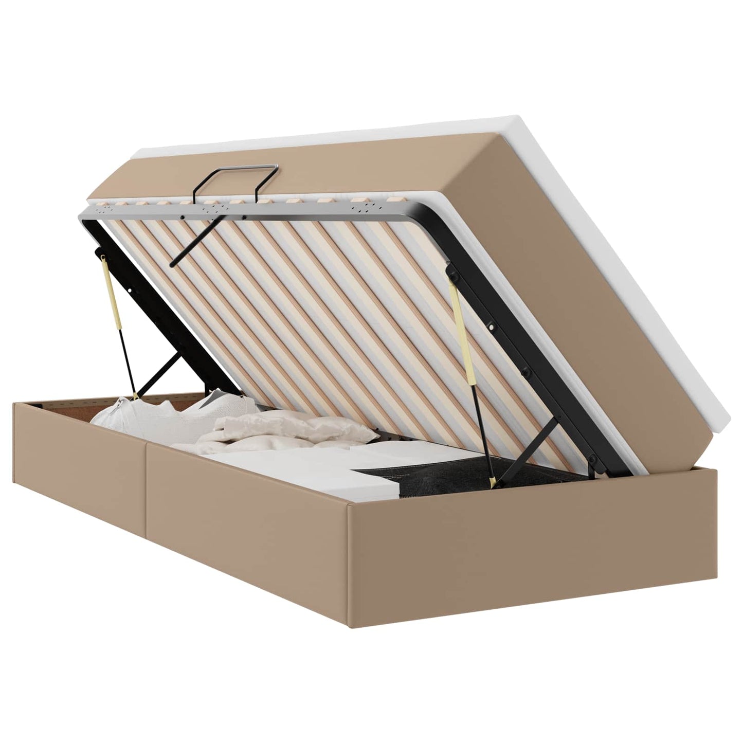 Letto con contenitore e materasso Cappuccino 100 x 200 cm | homemem39