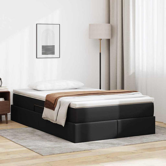 Letto con contenitore e materasso Nero 120 x 200 cm | homemem39