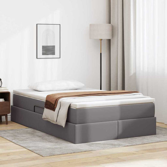Letto con contenitore e materasso Grigio 120 x 200 cm | homemem39
