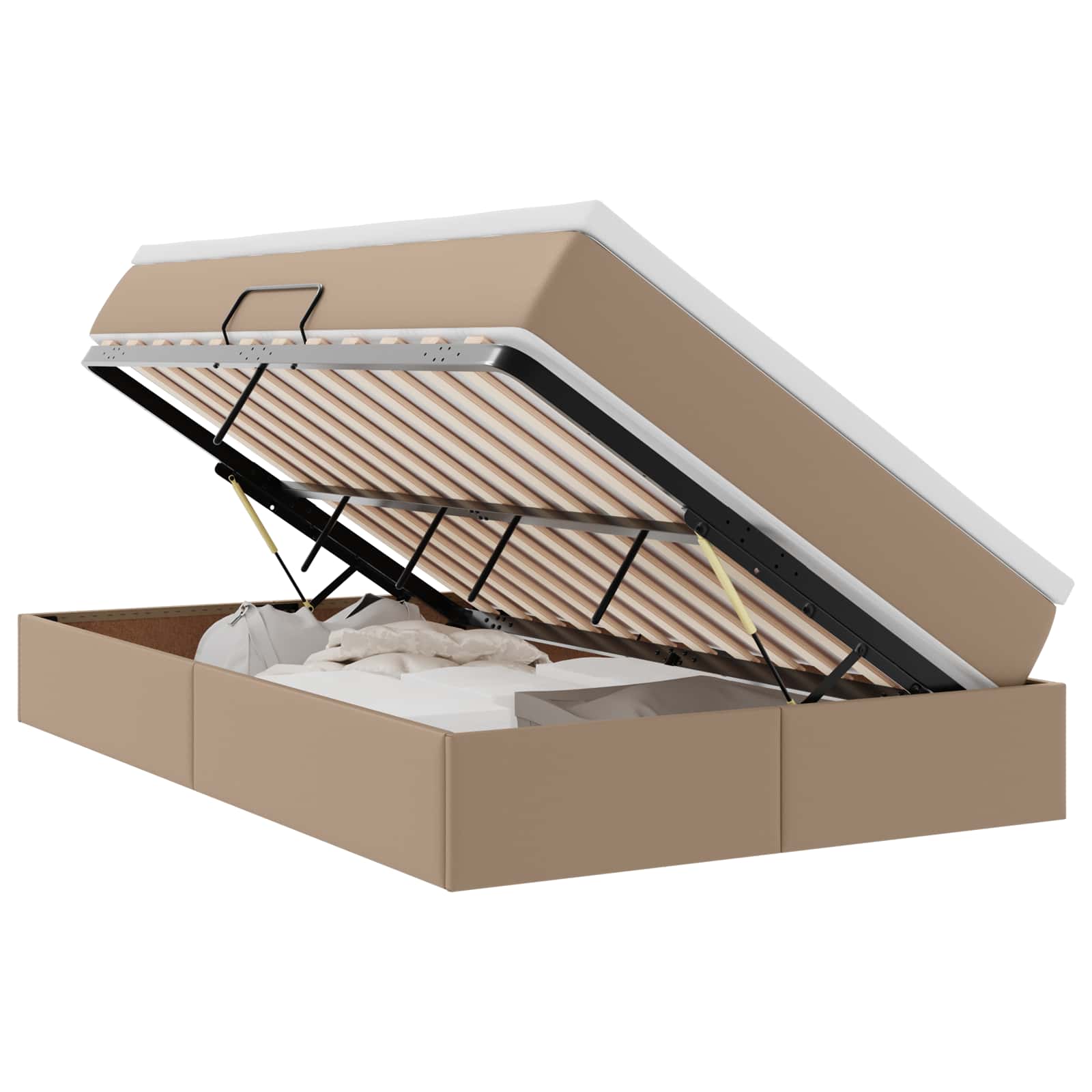 Letto con contenitore e materasso Cappuccino 120 x 200 cm | homemem39