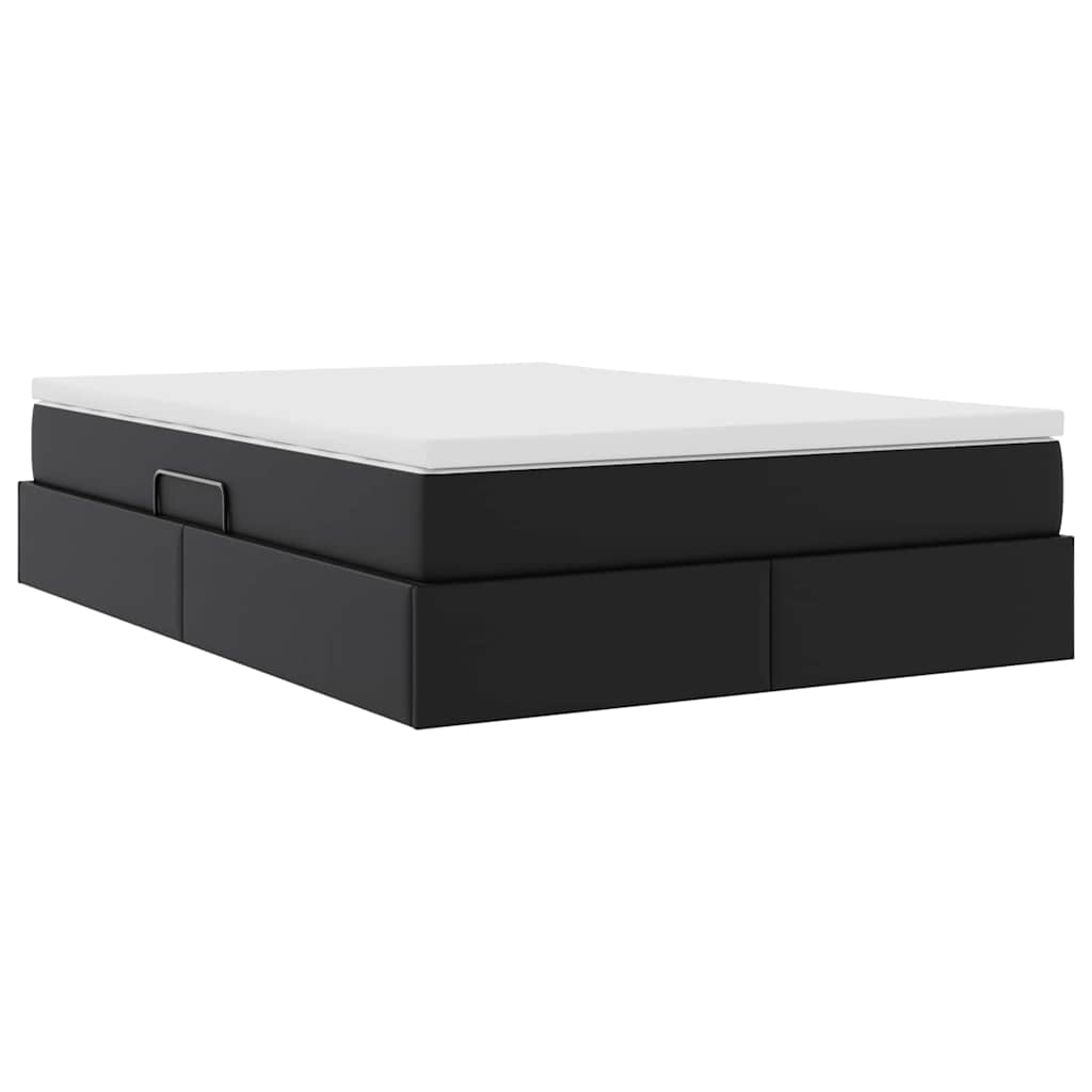 Letto con contenitore e materasso Nero 140 x 190 cm | homemem39