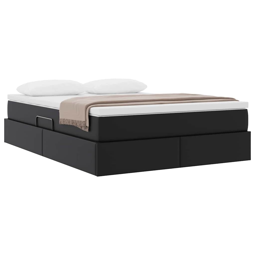 Letto con contenitore e materasso Nero 140 x 190 cm | homemem39